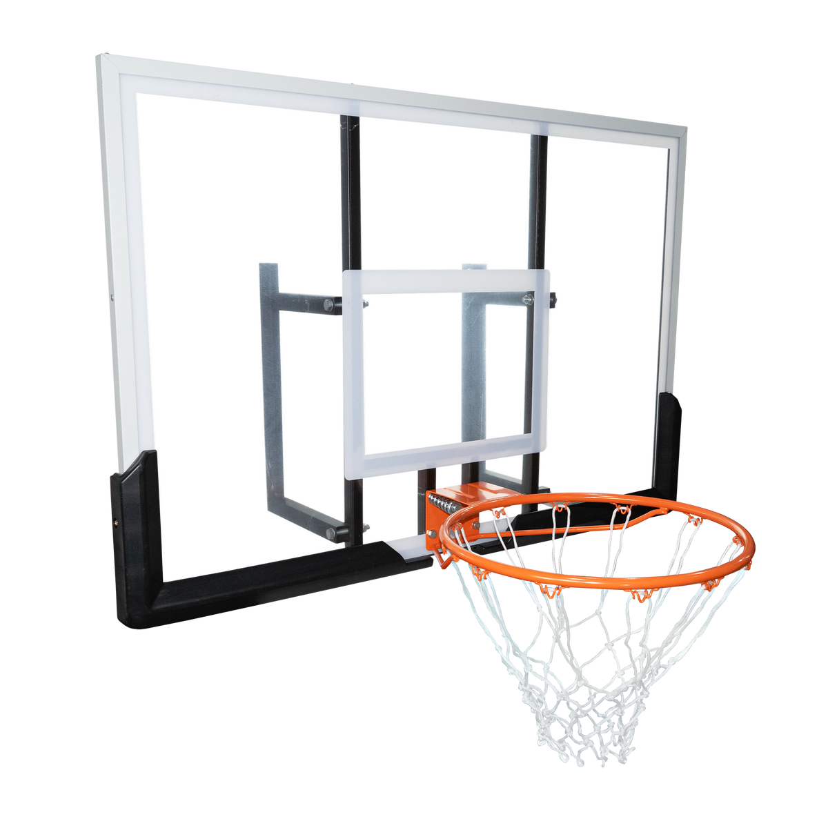 Tabela de basquete de parede quadro transparente de 120x80cm com aro e rede Velden