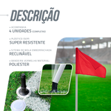 Bandeirola de escanteio oficial de futebol de campo reclinável premium Pista e Campo - cnj com 4 und