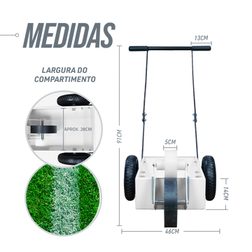 Carrinho para demarcar gramados e pistas com tinta (rolo) Pista e Campo