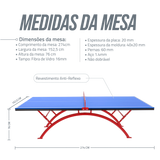 Mesa de tênis de mesa outdoor de fibra de vidro Pista e Campo