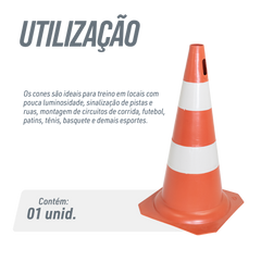 Cone de sinalização de trânsito 50cm rígido Pista e Campo