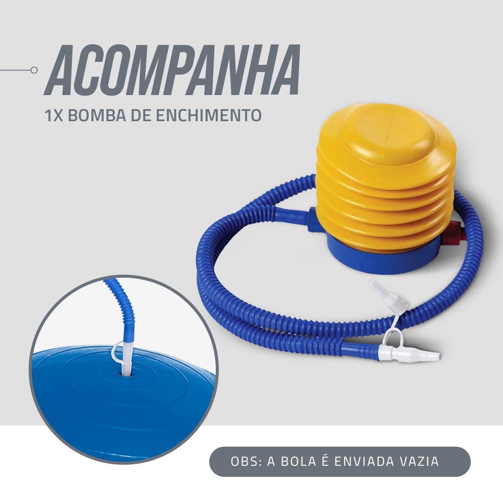 Bola de Pilates Gym Ball 45cm Antiestouro com Bomba Pista e Campo
