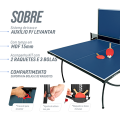 Mesa Tênis De Mesa Com Paredão MDF 15mm Giant Dragon