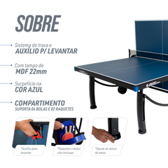 Mesa Tênis de Mesa Dobrável Azul Giant Dragon