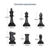 Jogo de peças para xadrez gigante rei com 63,5cm modelo premium NeoFun
