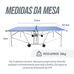Mesa de Tênis de Mesa ACM Outdoor Dobrável Jintai