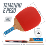 Raquete Tênis de Mesa Caneta Jintai Lunaris 3 Estrelas ITTF