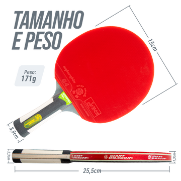 Raquete de Tênis de Mesa Superspin 6 Estrelas Giant Dragon