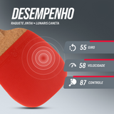 Raquete Tênis de Mesa Caneta Jintai Lunaris 3 Estrelas ITTF