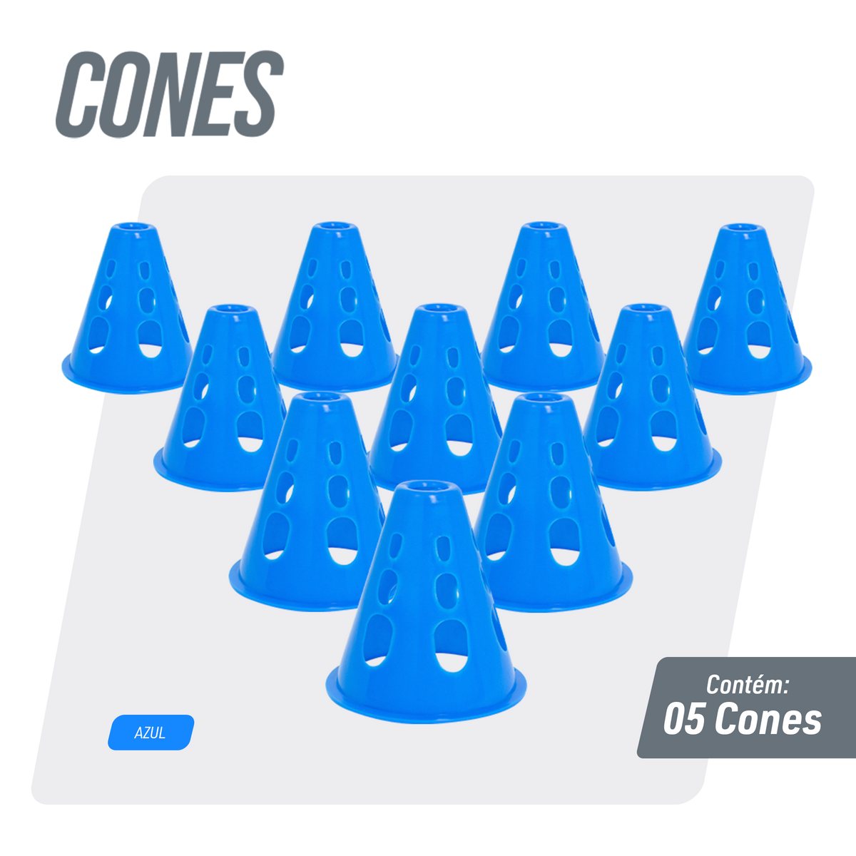 Cone de plástico 8cm vazado pequeno para manobras Pista e Campo - cnj com 10 und