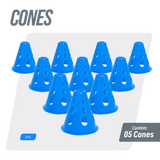 Cone de plástico 8cm vazado pequeno para manobras Pista e Campo - cnj com 10 und