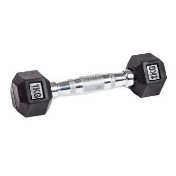 Halter dumbbell pegada de aço cromado e cabeças sextavadas revestidas de borracha Envolst