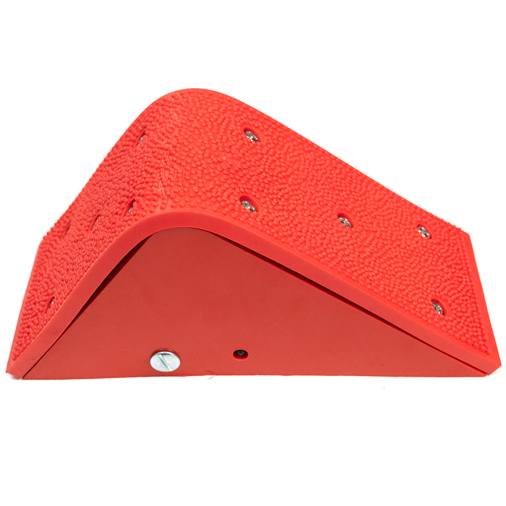 Bloco de partida de aço e pvc Pista e Campo pedal vista lateral