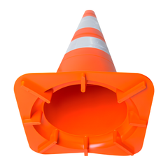 Cone de sinalização de trânsito flexível (emborrachado) refletivo 75cm NBR