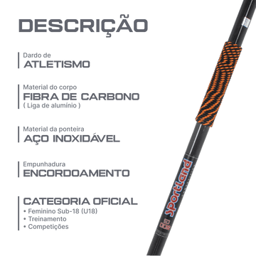 Dardo de Atletismo 500g Sportland Carbon Homologado WA-IAAF