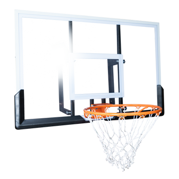 Tabela de basquete de parede quadro transparente de 120x80cm com aro e rede Velden