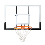 Tabela de basquete de parede quadro transparente de 120x80cm com aro e rede Velden