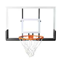 Tabela de basquete de parede quadro transparente de 120x80cm com aro e rede Velden