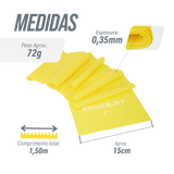 Faixa elástica 1,50m x 15cm Envolst - Kit com 03 intensidades