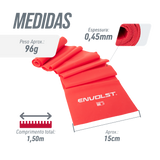 Faixa elástica 1,50m x 15cm Envolst - Kit com 03 intensidades