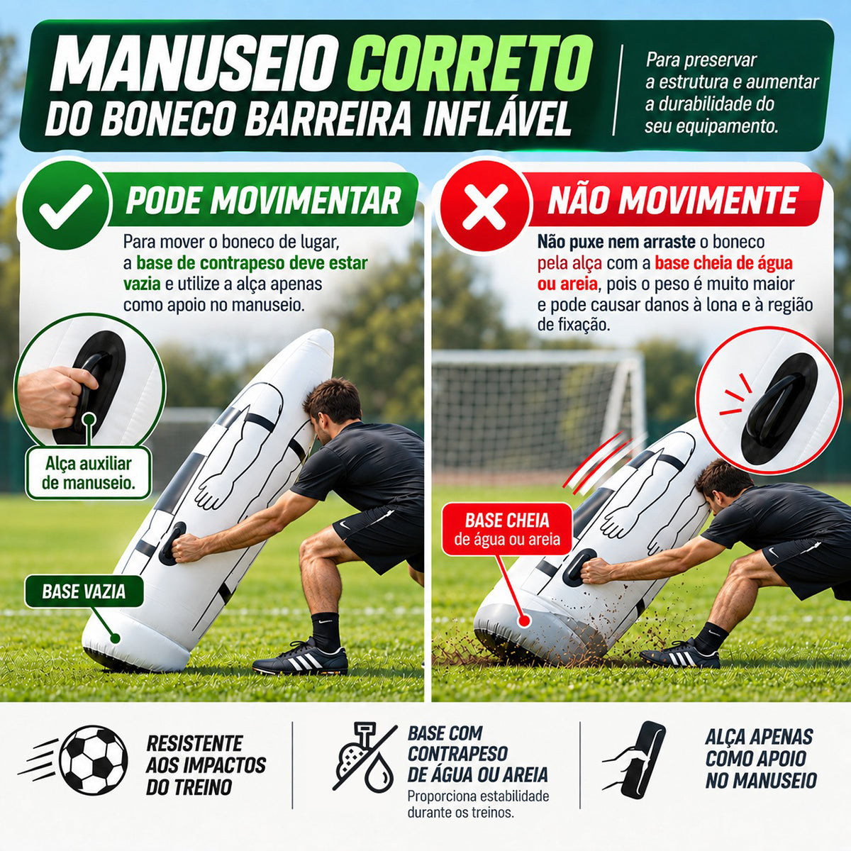 Boneco Inflável Futebol Velden 1,80m Barreira de Treino