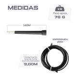 Corda de pular de aço revestido de PVC 2,65m x 2mm speed rope Pista e Campo