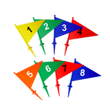 Bandeirolas numeradas plásticas multiuso Pista e Campo - cnj com 08 und (1-8)
