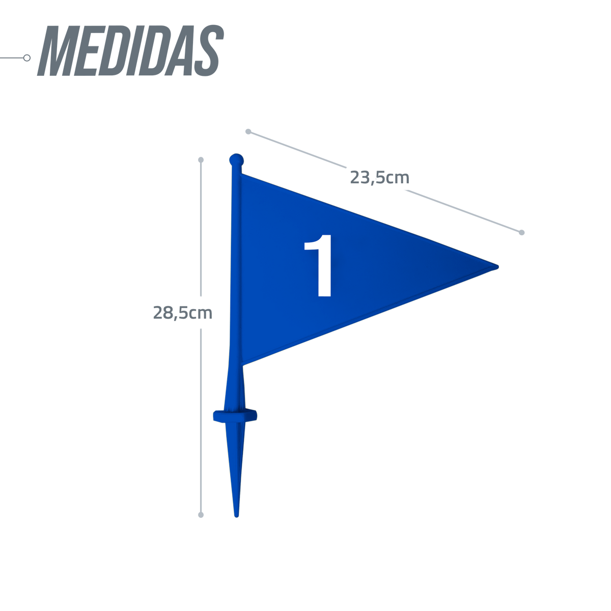 Bandeirolas numeradas plásticas multiuso Pista e Campo - cnj com 08 und (1-8)