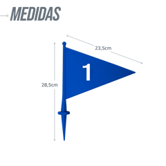 Bandeirolas numeradas plásticas multiuso Pista e Campo - cnj com 08 und (1-8)