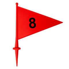 Bandeirolas numeradas plásticas multiuso Pista e Campo - cnj com 08 und (1-8)