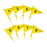 Bandeirolas numeradas plásticas multiuso Pista e Campo - cnj com 08 und (1-8)