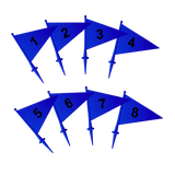 Bandeirolas numeradas plásticas multiuso Pista e Campo - cnj com 08 und (1-8)