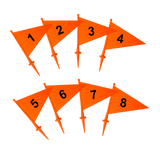 Bandeirolas numeradas plásticas multiuso Pista e Campo - cnj com 08 und (1-8)