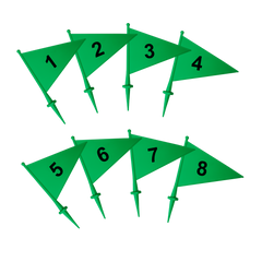 Bandeirolas numeradas plásticas multiuso Pista e Campo - cnj com 08 und (1-8)