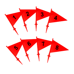 Bandeirolas numeradas plásticas multiuso Pista e Campo - cnj com 08 und (1-8)