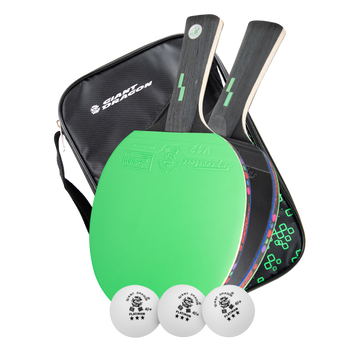 Kit de 2 raquetes (4 estrelas) e 3 bolinhas de tênis de mesa premium Giant Dragon - com bolsa