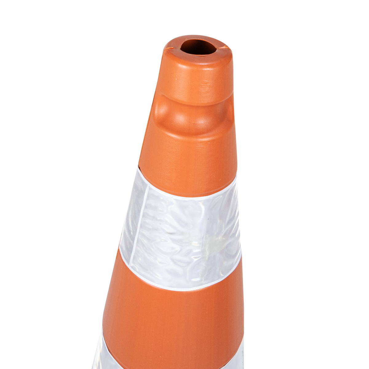 Cone de sinalização semi flexível refletivo 75cm com base de borracha Telbras