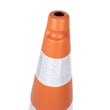 Cone de sinalização semi flexível refletivo 75cm com base de borracha Telbras