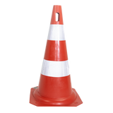 Cone de sinalização flexível (emborrachado) refletivo 50cm Pista e Campo
