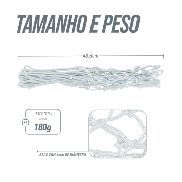 Rede oficial de basquete com fio 4mm Pista e Campo - und