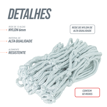 Rede oficial de basquete com fio 6mm nylon (seda) Velden - par