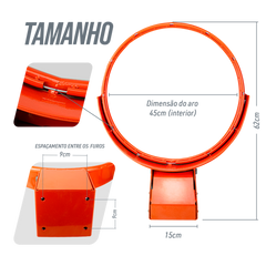 Aro oficial de basquete de aço retrátil (com amortecedor) modelo profissional Pista e Campo