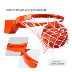 Aro oficial de basquete de aço retrátil (com amortecedor) modelo profissional Pista e Campo