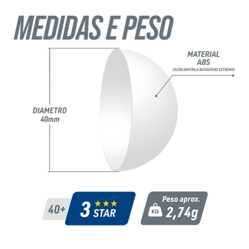 Bolinha de tênis de mesa ITTF Giant Dragon - cnj com 6 und - branca