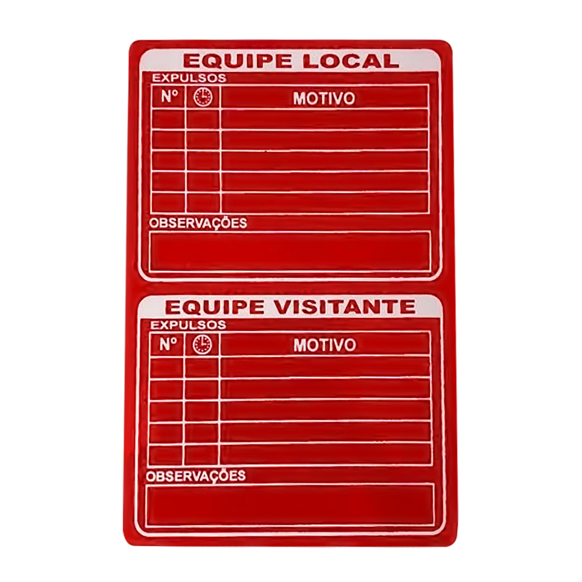 Cartão de árbitro oficial para futebol de campo - Par
