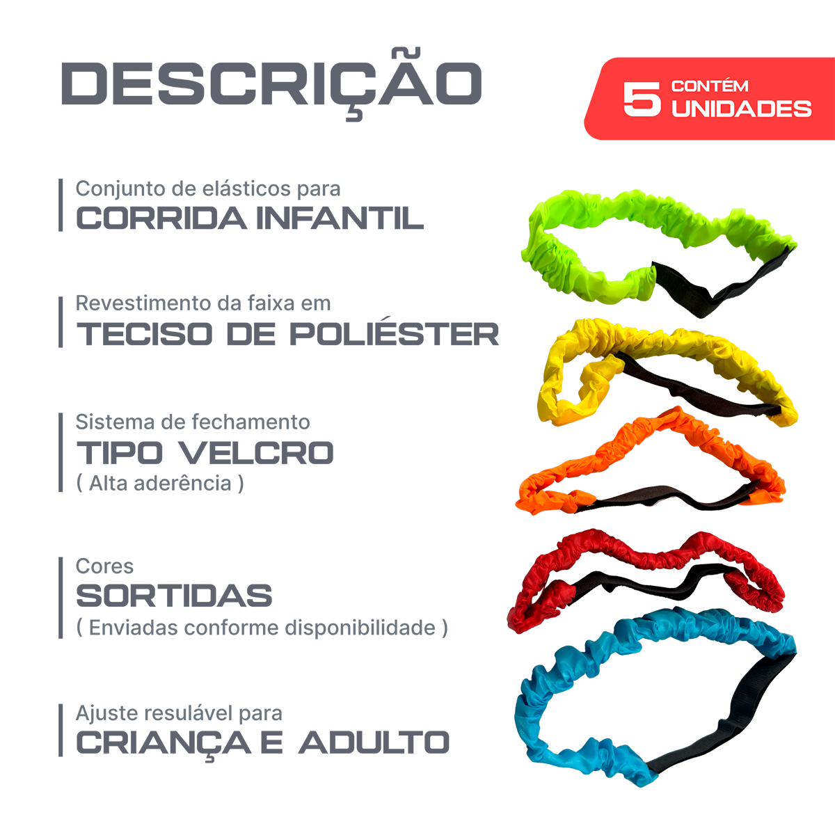 Fita com velcro para recreação corrida coletiva Neofun - cnj