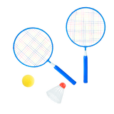 Kit de badminton infantil com 02 raquetes de aço, 01 volante e 01 bola de espuma Loire
