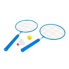 Kit de badminton infantil com 02 raquetes de aço, 01 volante e 01 bola de espuma Loire