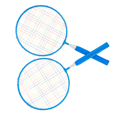 Kit de badminton infantil com 02 raquetes de aço, 01 volante e 01 bola de espuma Loire