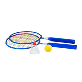 Kit de badminton infantil com 02 raquetes de aço, 01 volante e 01 bola de espuma Loire